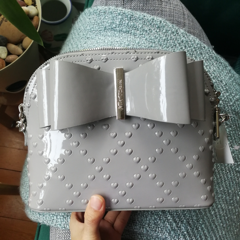 NWT Betsey Johnson gray patent Crossbody
